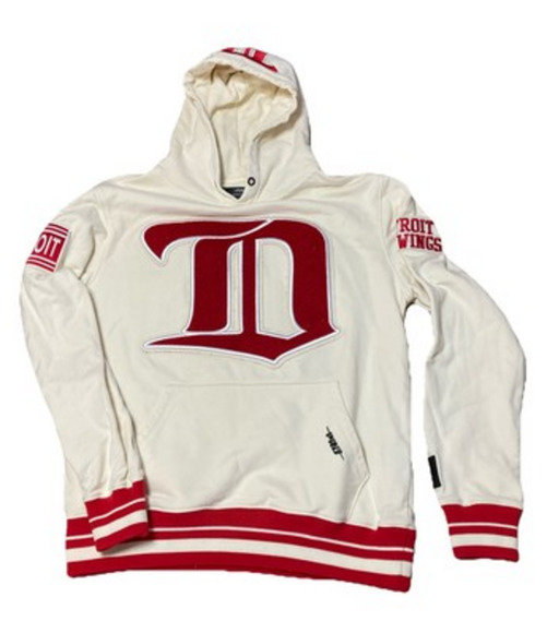 Detroit Red Wings Pro Standard Hoodie Sz M Embroidered Letterman Patches Red - Picture 1 of 9